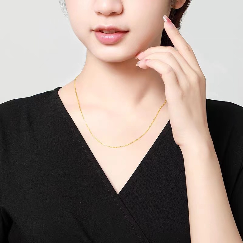 金 ネックレス シンプル細チェーンネックレス