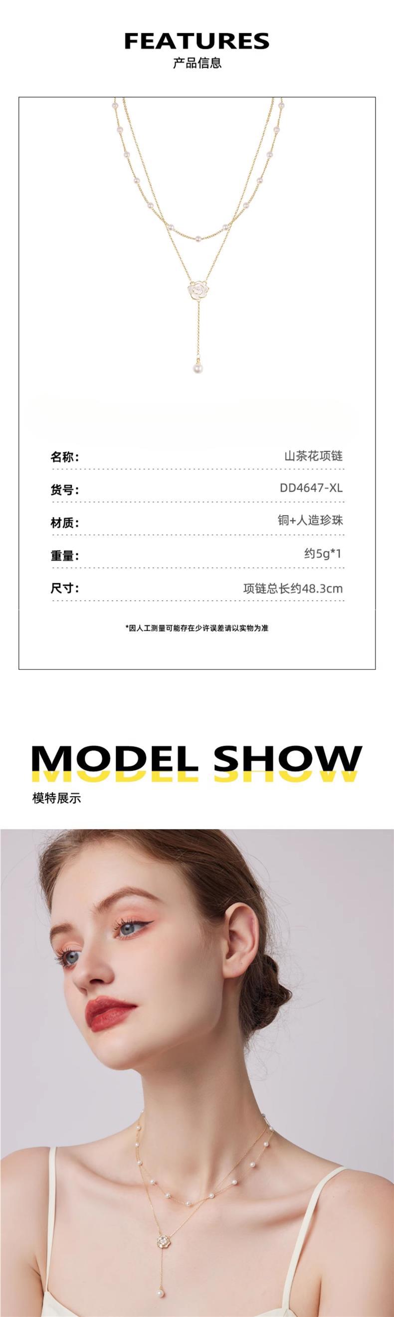 金 ネックレス ハートと真珠のデザイン華奢チェーンネックレス