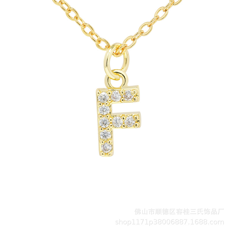 金 ネックレス 煌めきイニシャルペンダント