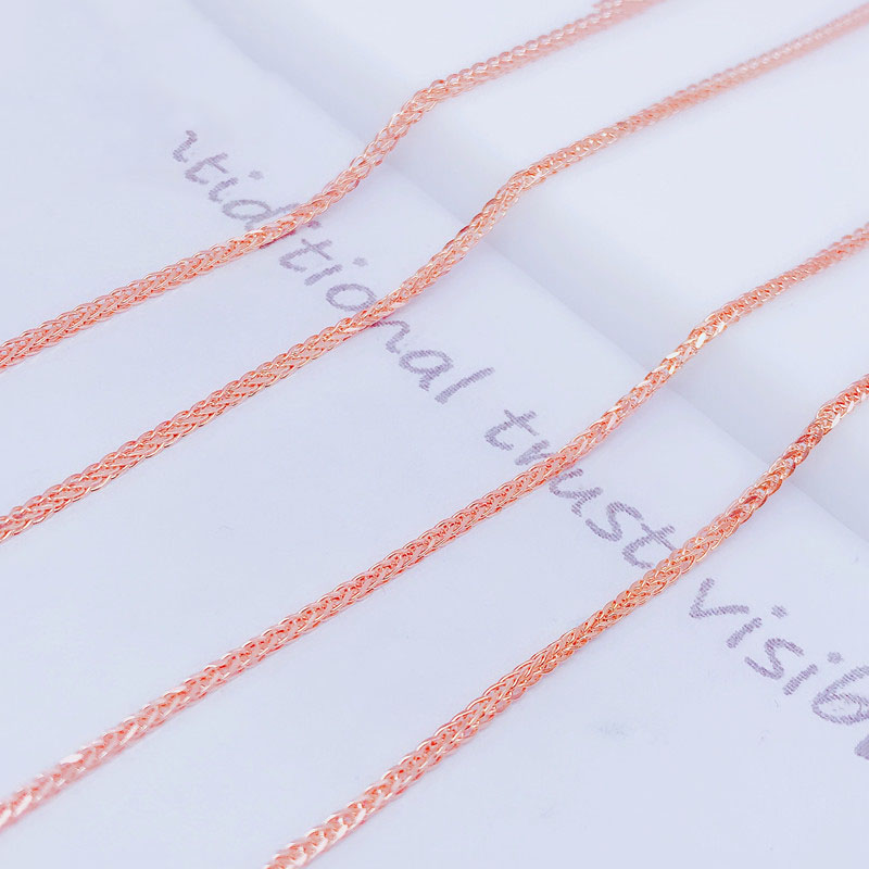 金 ネックレス 編み込みチェーン重ね付け風金ネックレス