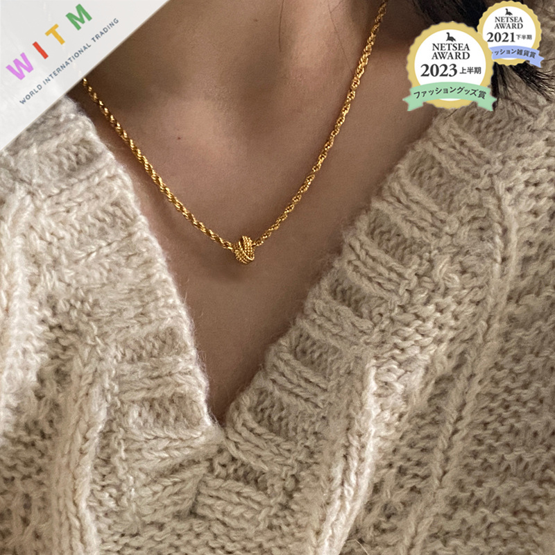 金 ネックレス 金色ツイストチェーン ネックレス レディース 上品 首飾り