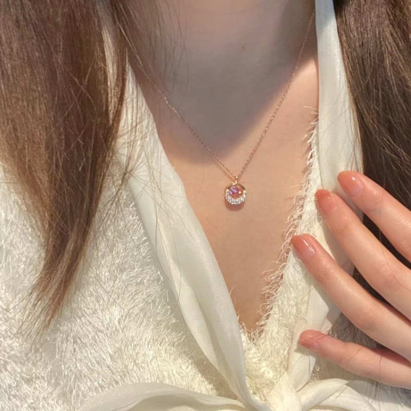 ゴールドネックレス クリスタル輝石ネックレス