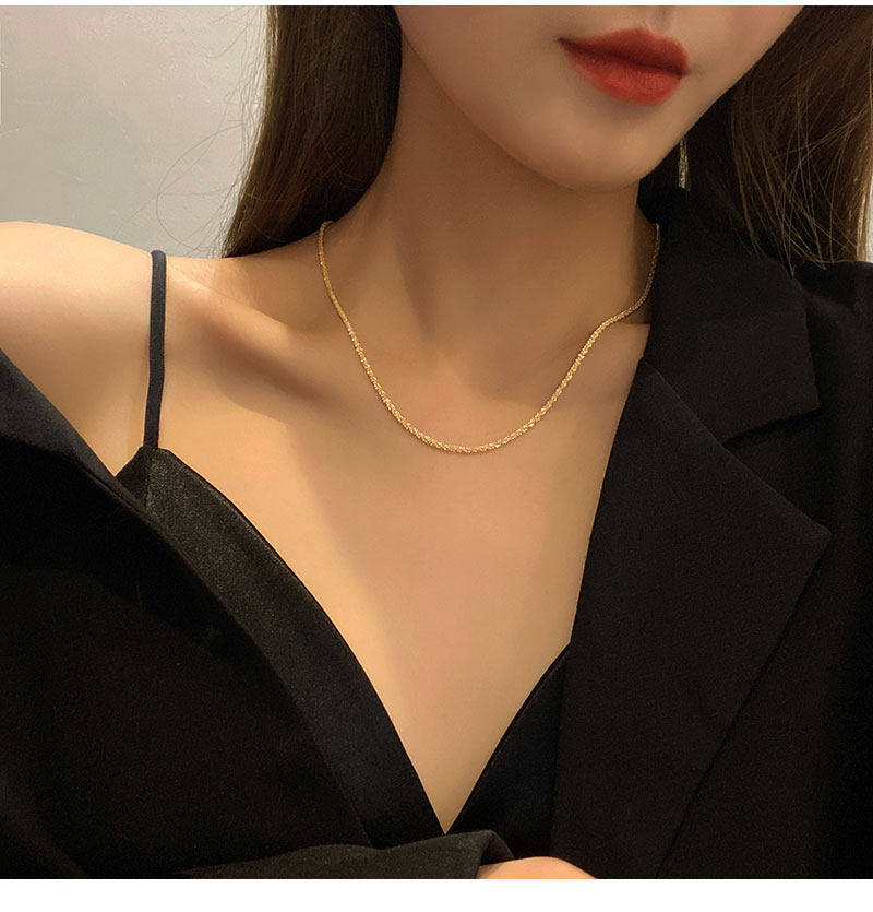 金 ネックレス 華奢な輝き細身チェーンネックレス