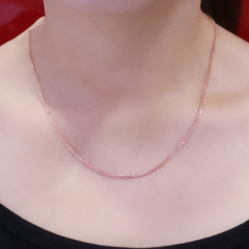 金 ネックレス 編み込みチェーン重ね付け風金ネックレス