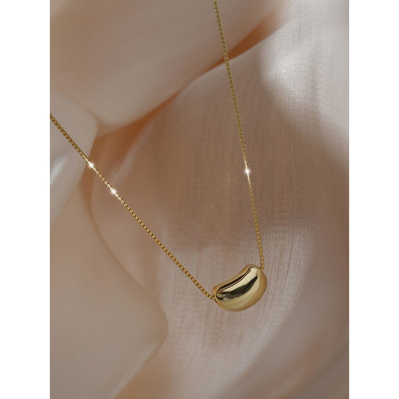 金 ネックレス 雫型モチーフ華奢チェーン