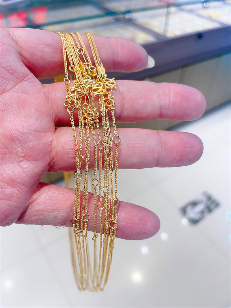 金 ネックレス 上品な輝き 細身チェーンネックレス