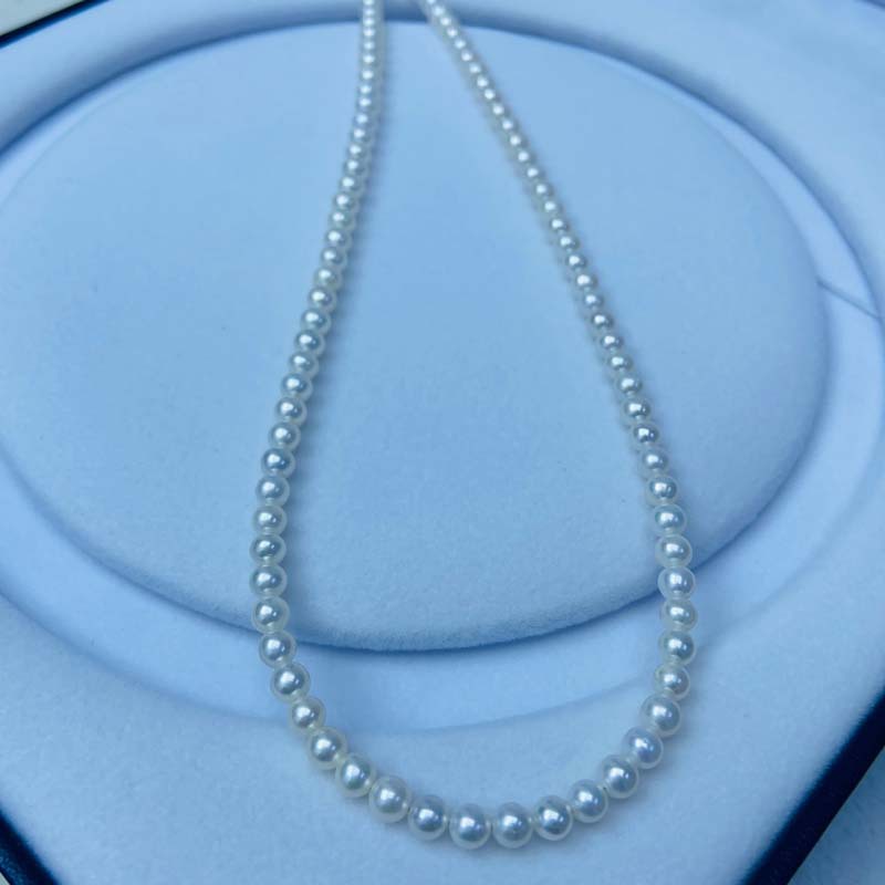 ゴールドネックレス 上品な淡水パール ショートネックレス