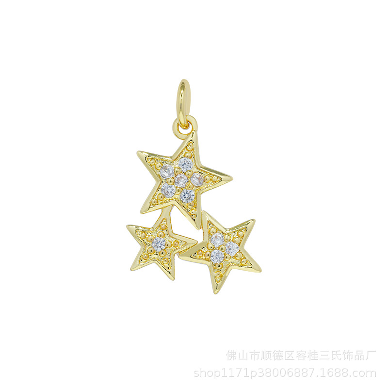 金 ネックレス 天体モチーフと十字架ペンダント