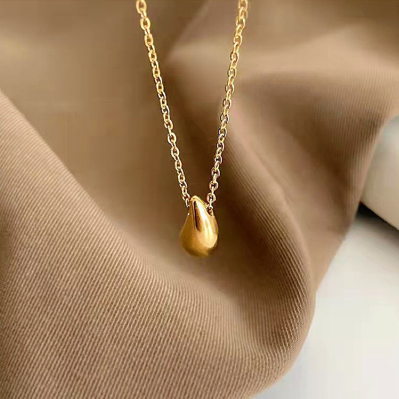 ゴールドネックレス しずく型シンプルネックレス