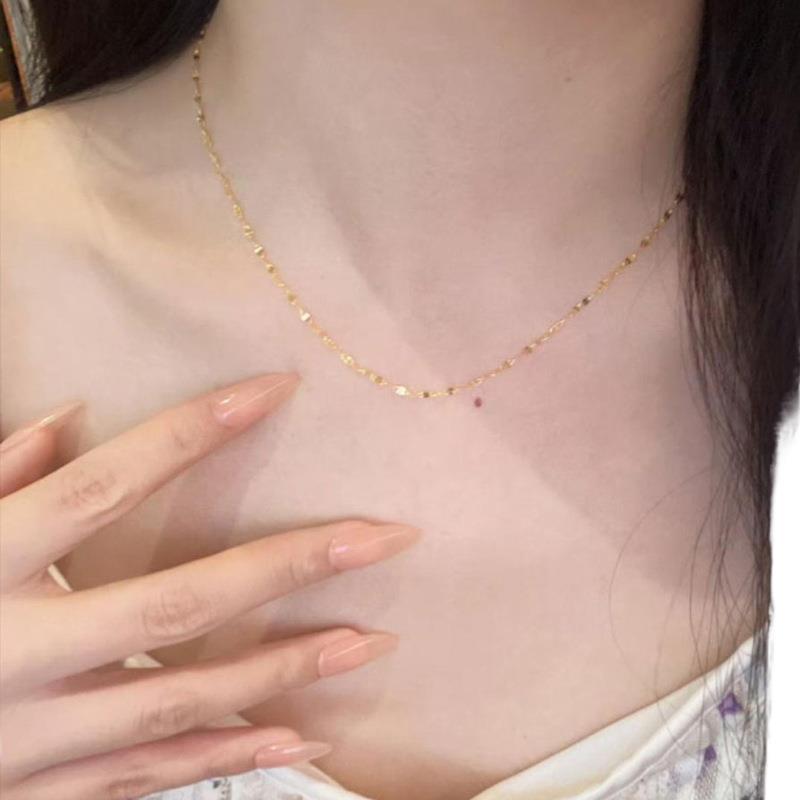 ゴールドネックレス シンプル細chain華奢ネックレス