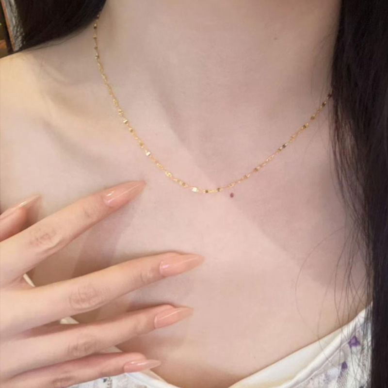 ゴールドネックレス シンプル細chain華奢ネックレス