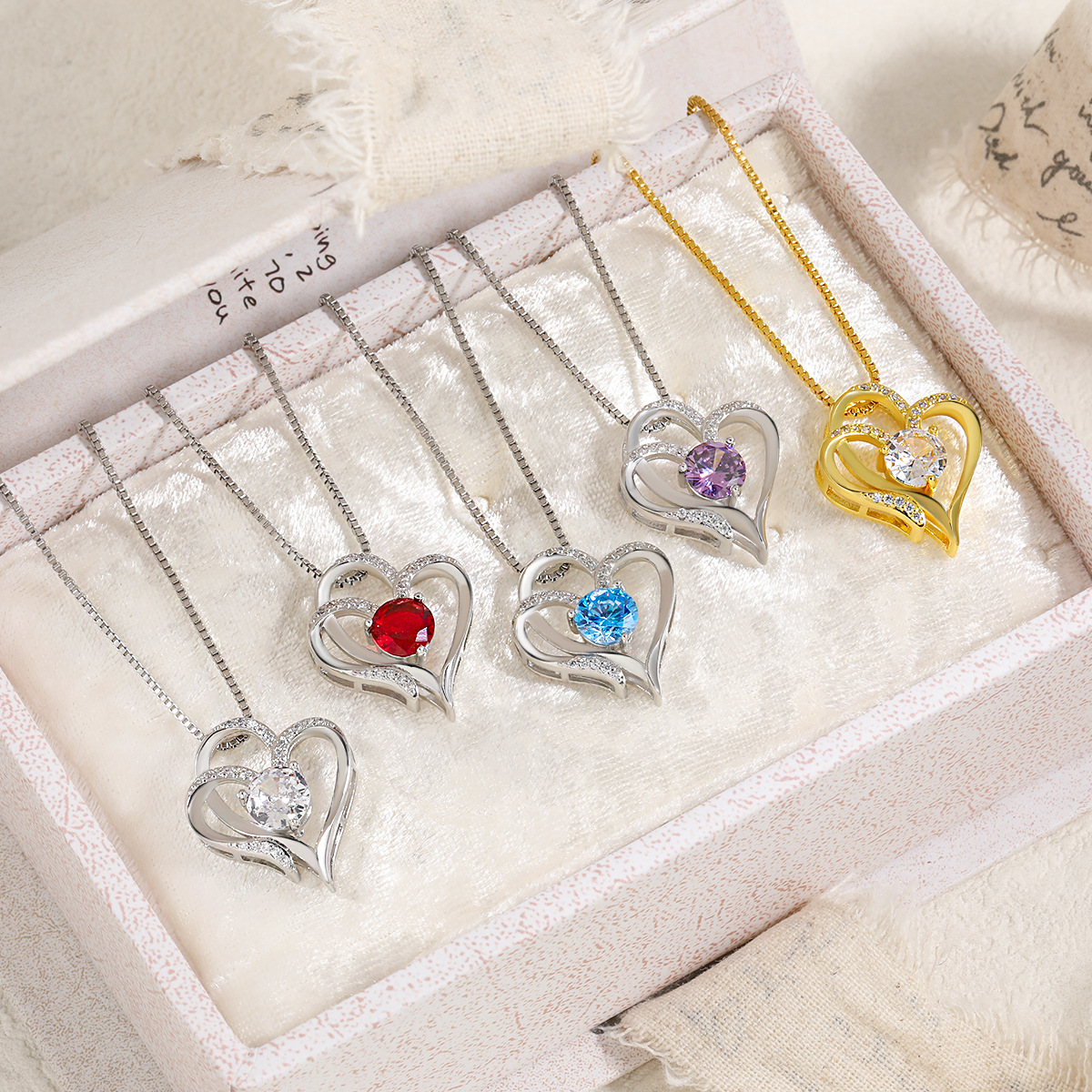 ゴールドアクセサリー きらめきハート ネックレス