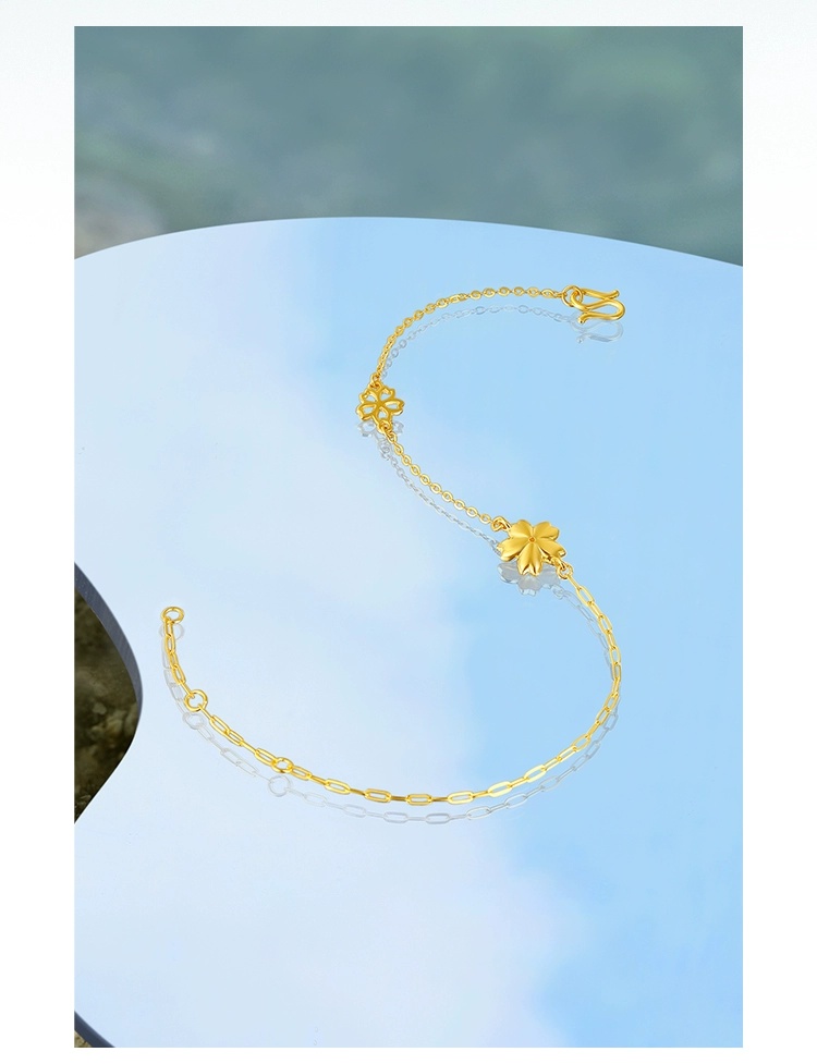ゴールドアクセサリー シンプル一粒ブレスレット