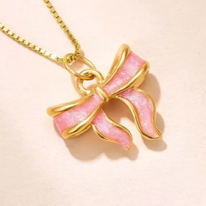 ゴールドアクセサリー リボンモチーフネックレス