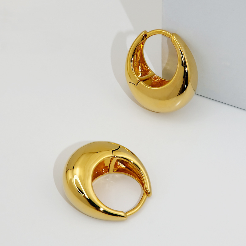 ゴールドアクセサリー 月の雫 フープピアス