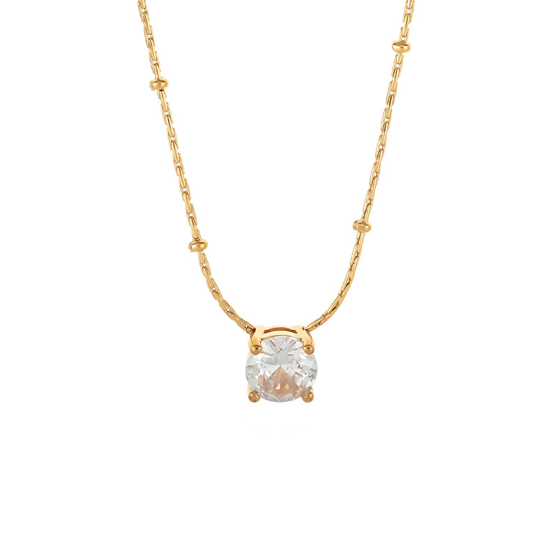 ゴールドアクセサリー 宝石の華奢チェーンネックレス