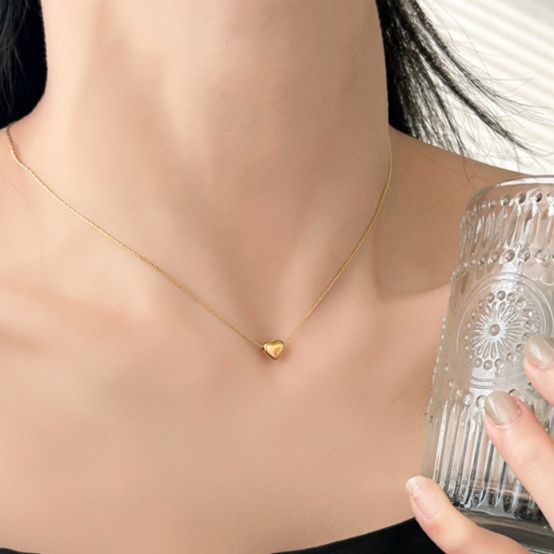 ゴールドアクセサリー ネックレス 小さな愛の形 ハートネックレス