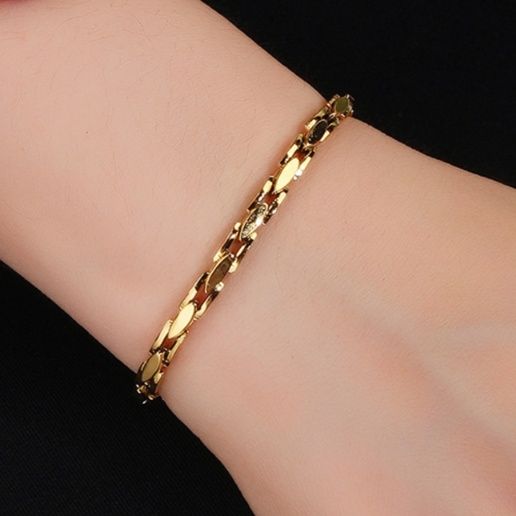 ゴールドアクセサリー ブレスレット 繊細なチェーンリンク ブレスレット