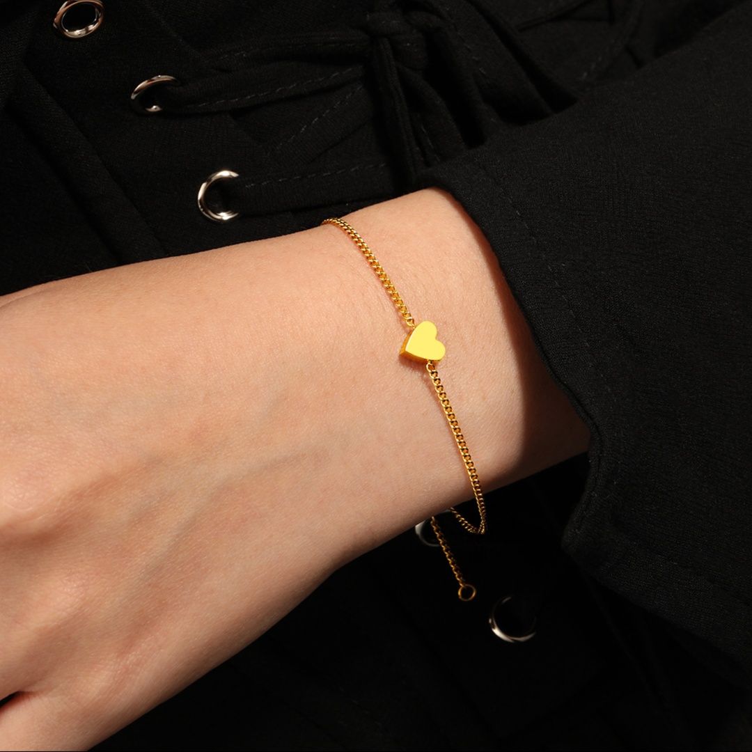 ゴールドアクセサリー ブレスレット 心のきずな ハートチェーンブレスレット