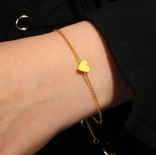 ゴールドアクセサリー ブレスレット 心のきずな ハートチェーンブレスレット