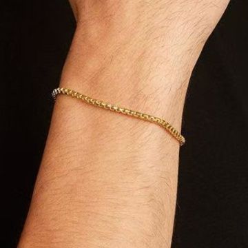 ゴールドアクセサリー ブレスレット 細身鎖編みブレスレット