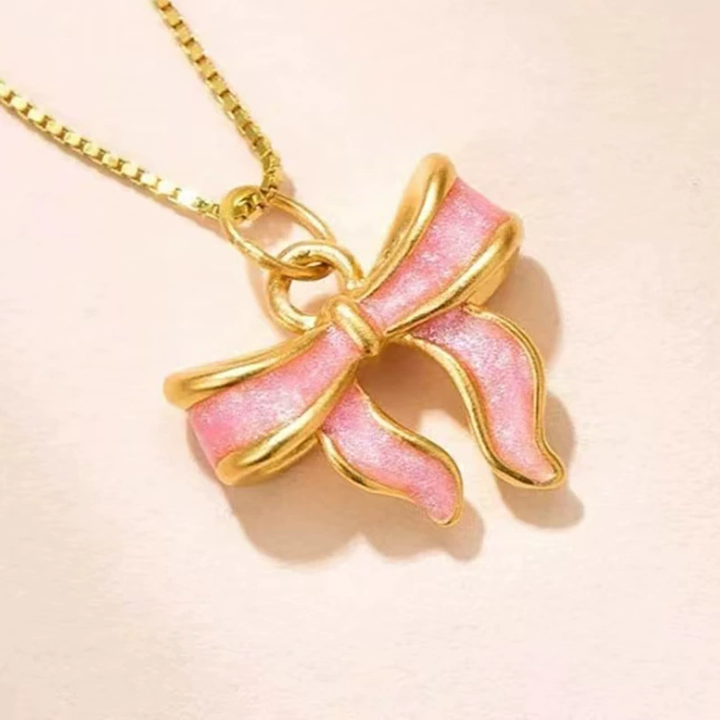 ゴールドアクセサリー レディース リボンモチーフネックレス