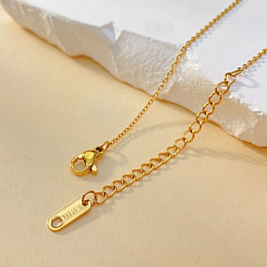 ゴールドアクセサリー 二連リングチェーンネックレス