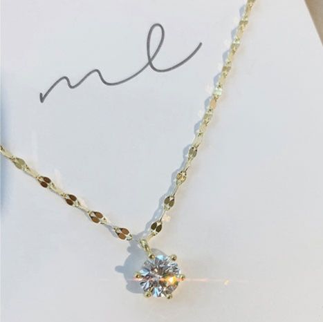 ゴールドアクセサリー 宝石煌めきゴールドネックレス