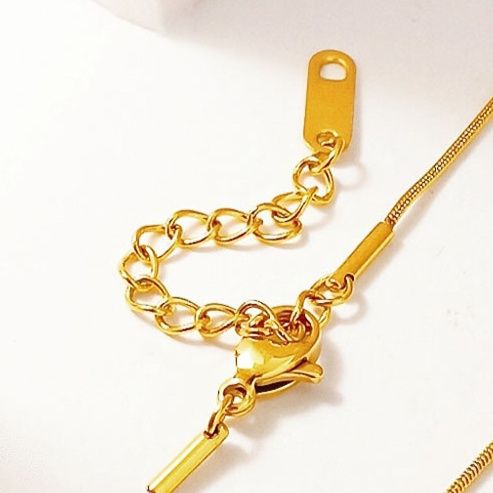 ゴールドアクセサリー ぷっくり立体ハートモチーフ華奢チェーンネックレス