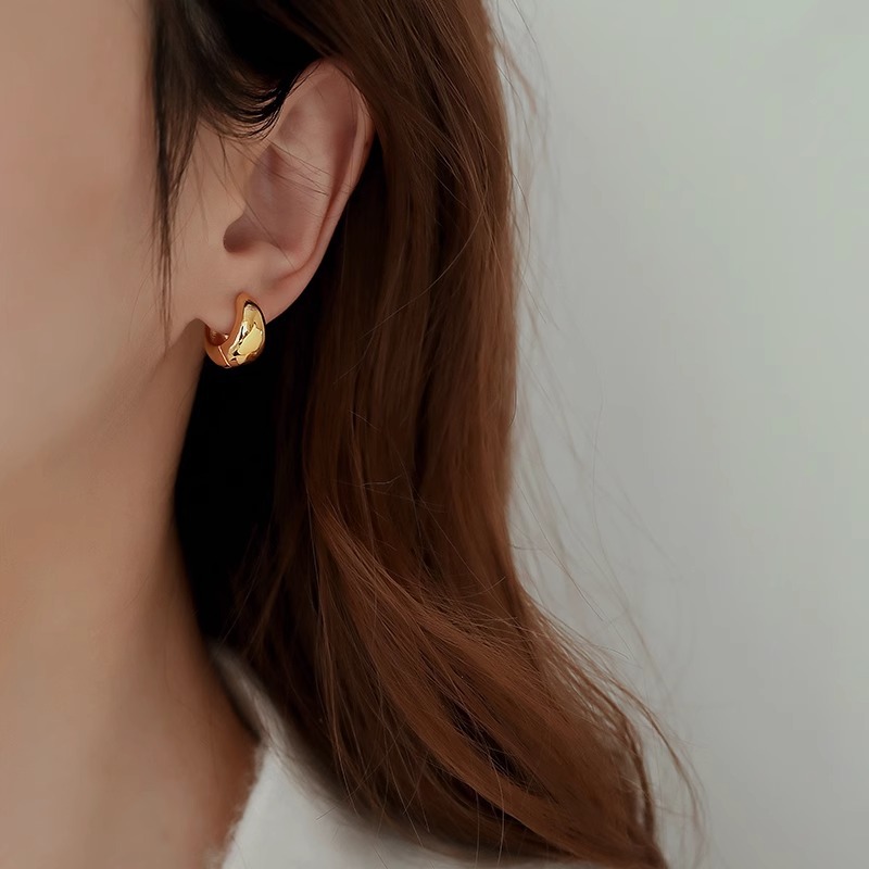 ゴールドアクセサリー フープピアス シンプル ドロップ 円形