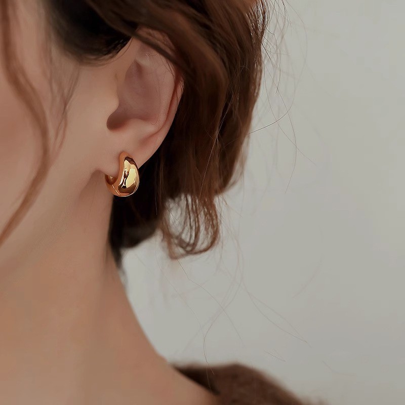 ゴールドアクセサリー フープピアス シンプル ドロップ 円形