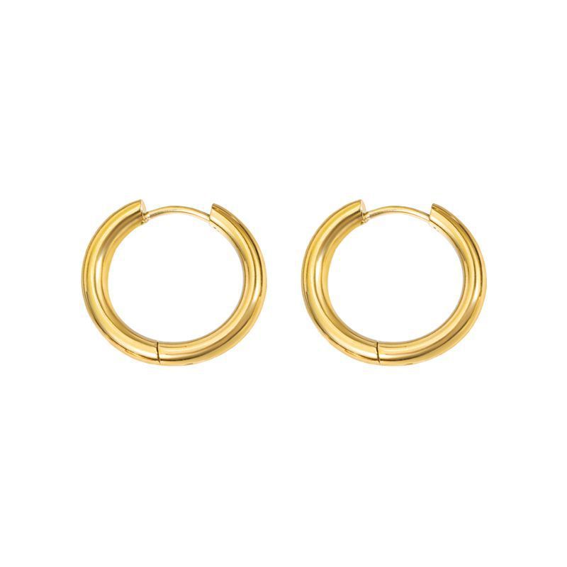 ゴールドアクセサリー ピアス フープピアス 男女通用 シンプル
