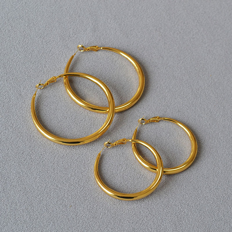 ゴールドアクセサリー ピアス レディース メンズ フープピアス シンプル