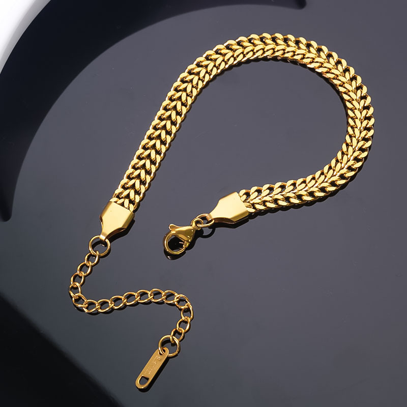 ゴールドアクセサリー ブレスレット 麦の穂編みブレスレット