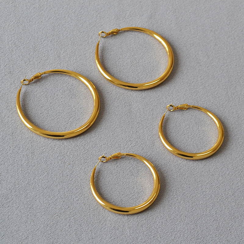 ゴールドアクセサリー ピアス レディース メンズ フープピアス シンプル