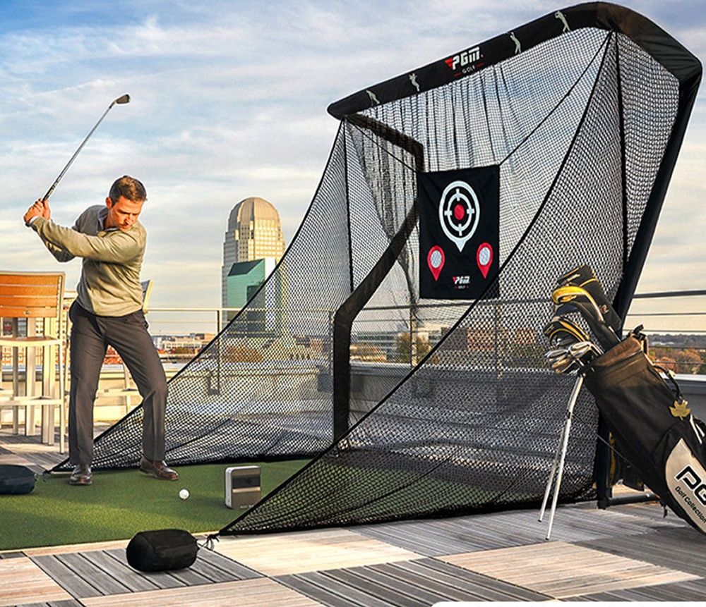 ゴルフ練習器具 標的付き大型折りたたみ式練習用ネット