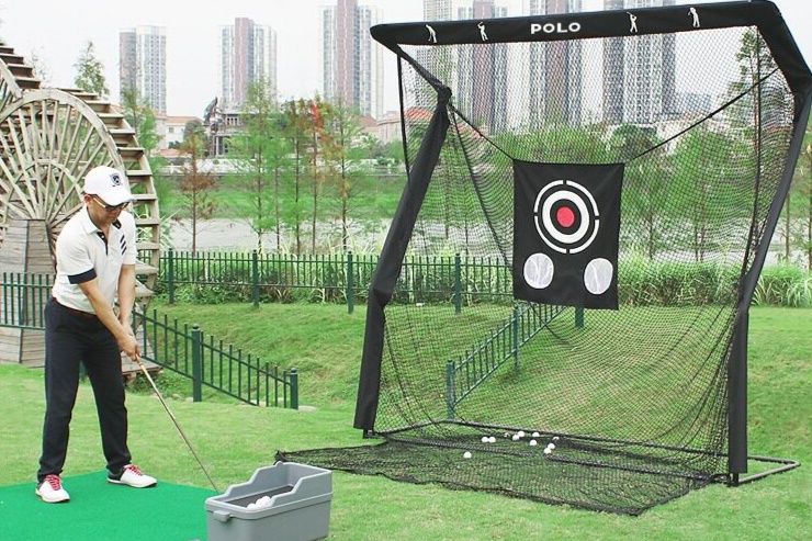 ゴルフ練習器具 標的付き据え置き型ゴルフ練習用大型ネット