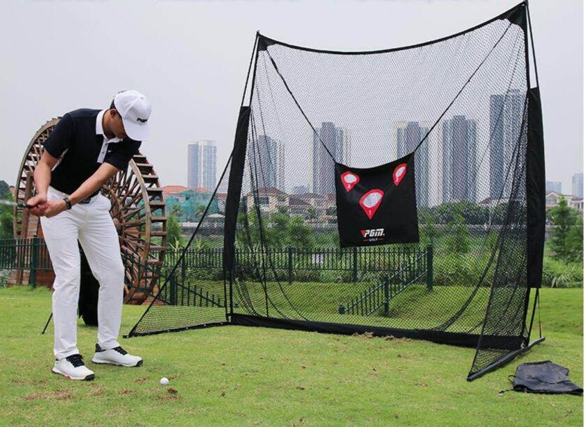 ゴルフ練習器具 大型自立式ゴルフ練習用ネット標的付き