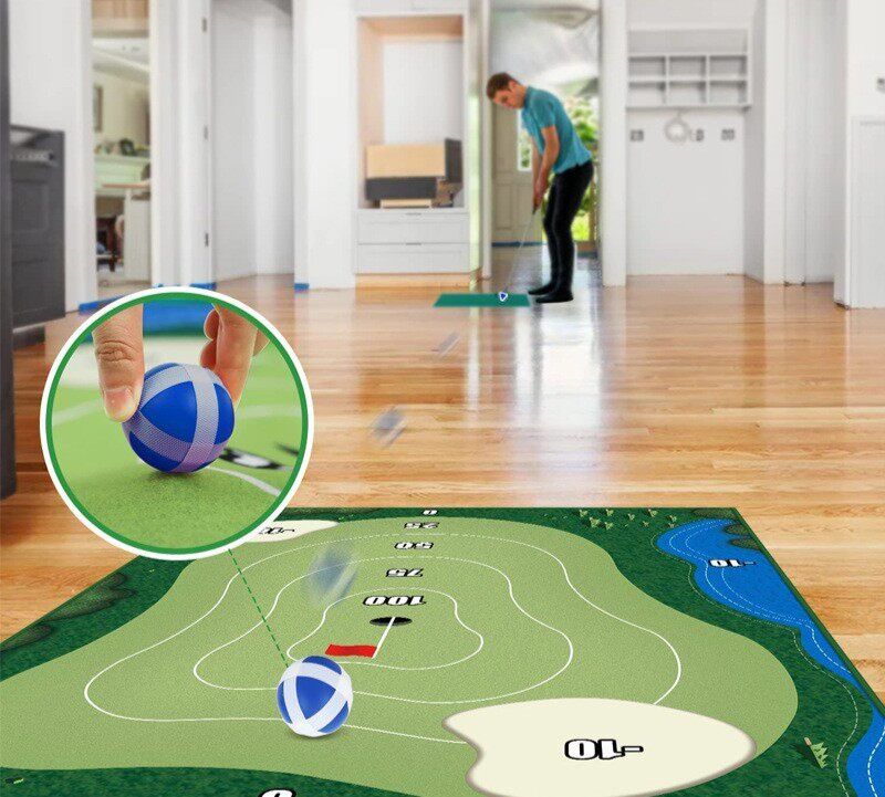 ゴルフ練習器具 得点式立体地形パターマット練習セット