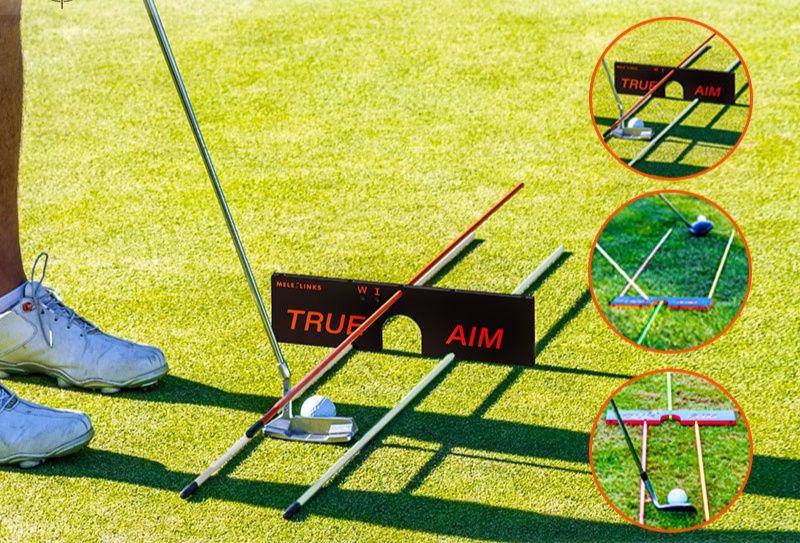 ゴルフ練習器具 三種類対応型目標指示板付きパター練習器具