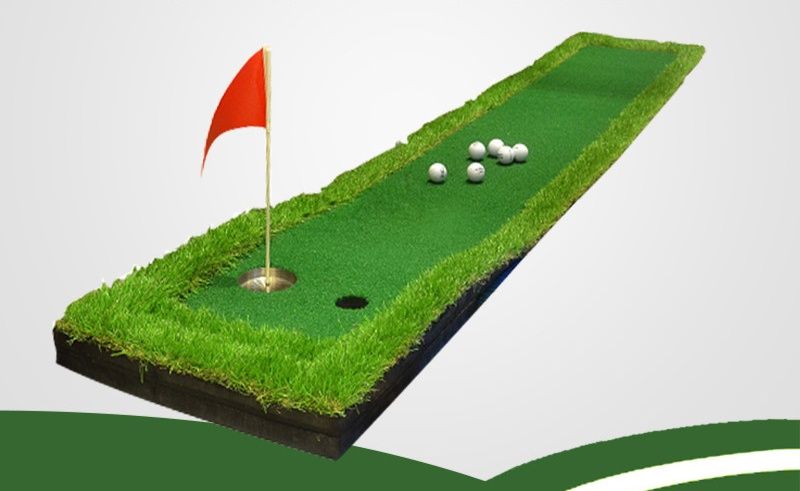 ゴルフ練習器具 室内用パッティング練習マット旗付き三メートル