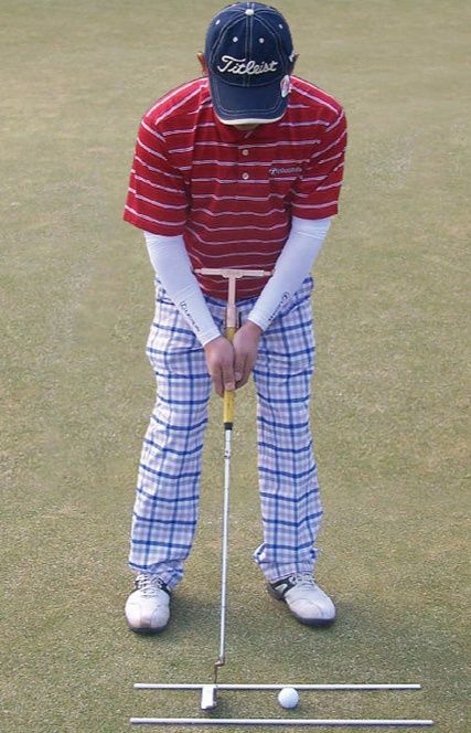 ゴルフ練習器具 パッティング姿勢矯正用手首固定グリップ補助具