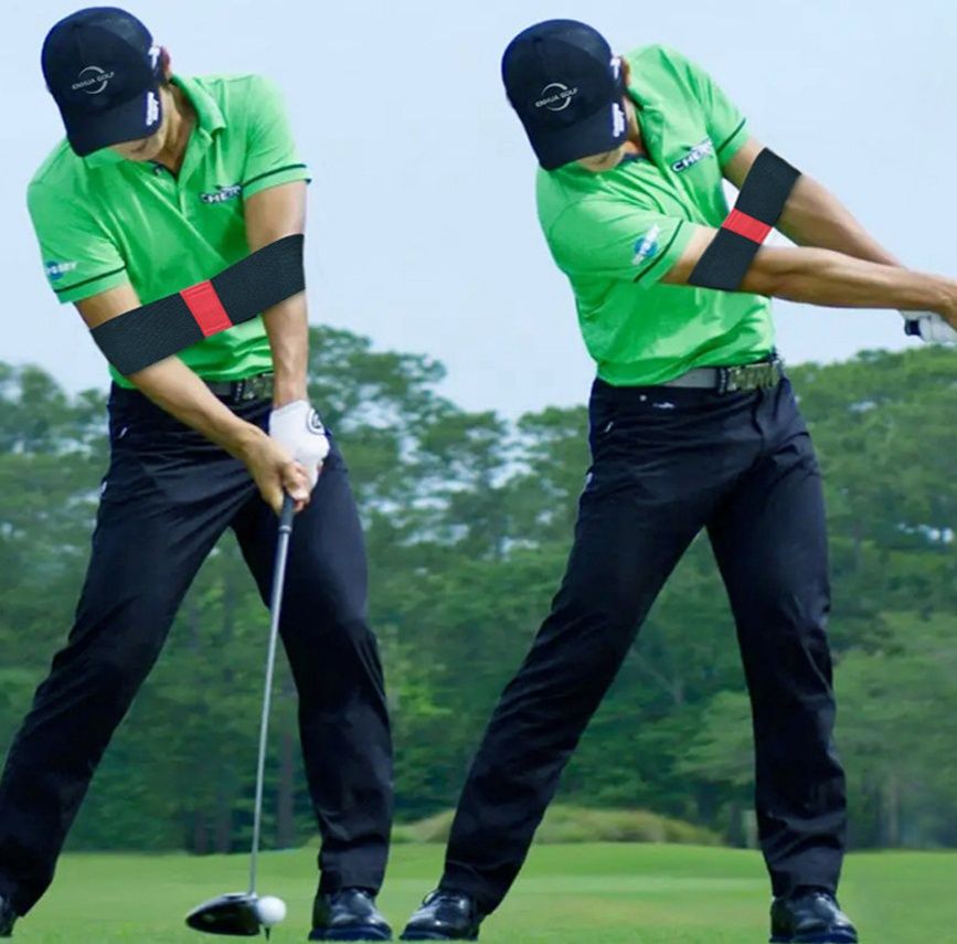 ゴルフ練習器具 姿勢矯正腕固定ベルト スイングフォーム安定化