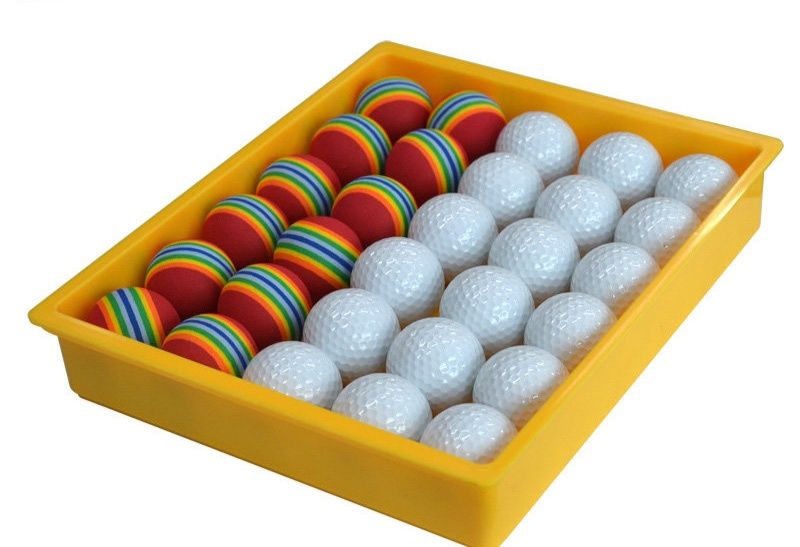 ゴルフ練習器具 二層式練習用ボールと収納トレーセット