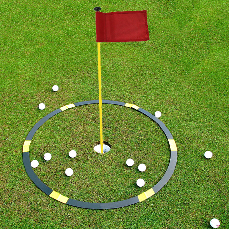 ゴルフ練習器具 旗付き円形目標輪アプローチ練習用具