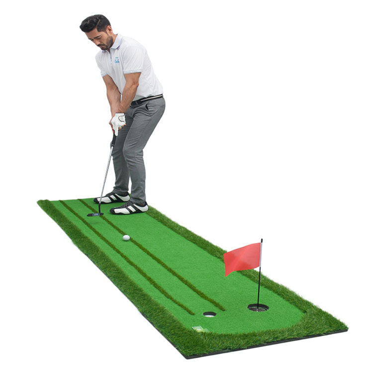 ゴルフ練習器具 室内用三段式傾斜付きパター練習マット
