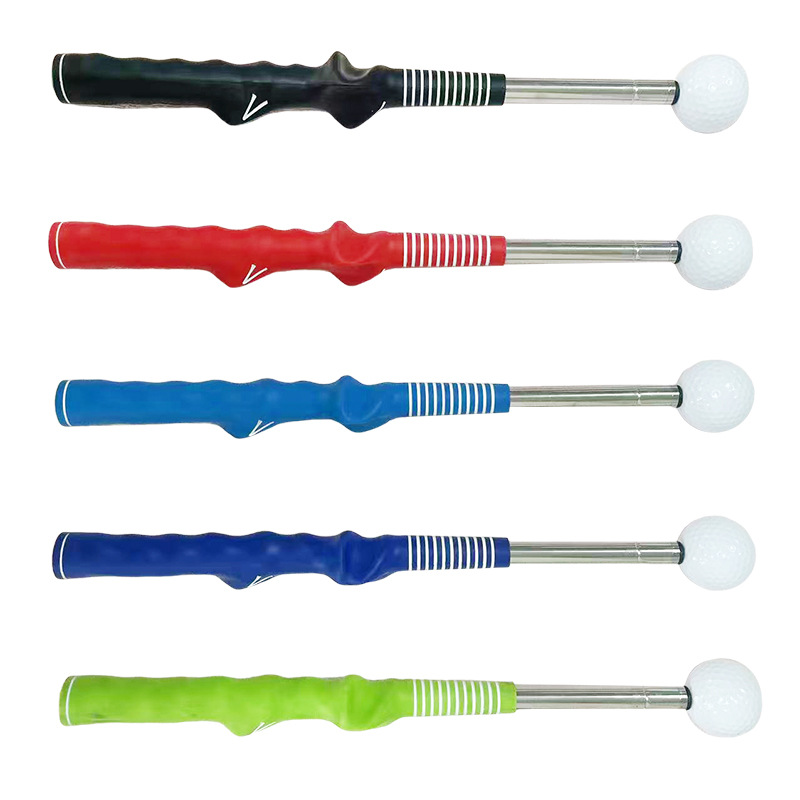 ゴルフ練習器具 握り方改善グリップ付き室内素振り練習棒