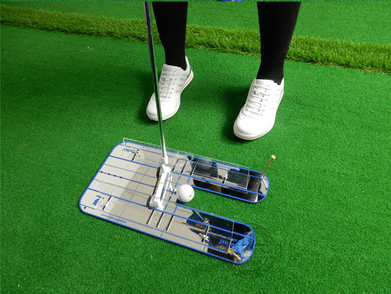 ゴルフ練習器具 方向性改善ガイドライン付きパター練習マット