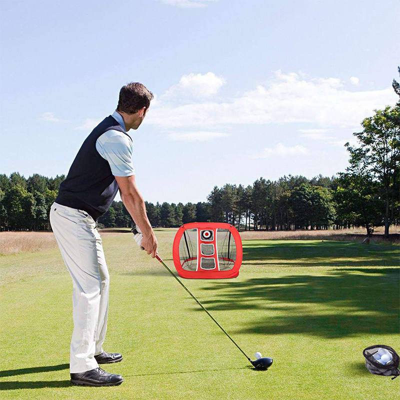 ゴルフ練習器具 折りたたみ式三段階的当て付きアプローチ練習ネット
