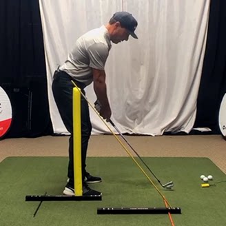 ゴルフ練習器具 スイング軌道修正ガイド棒付き 姿勢矯正練習器